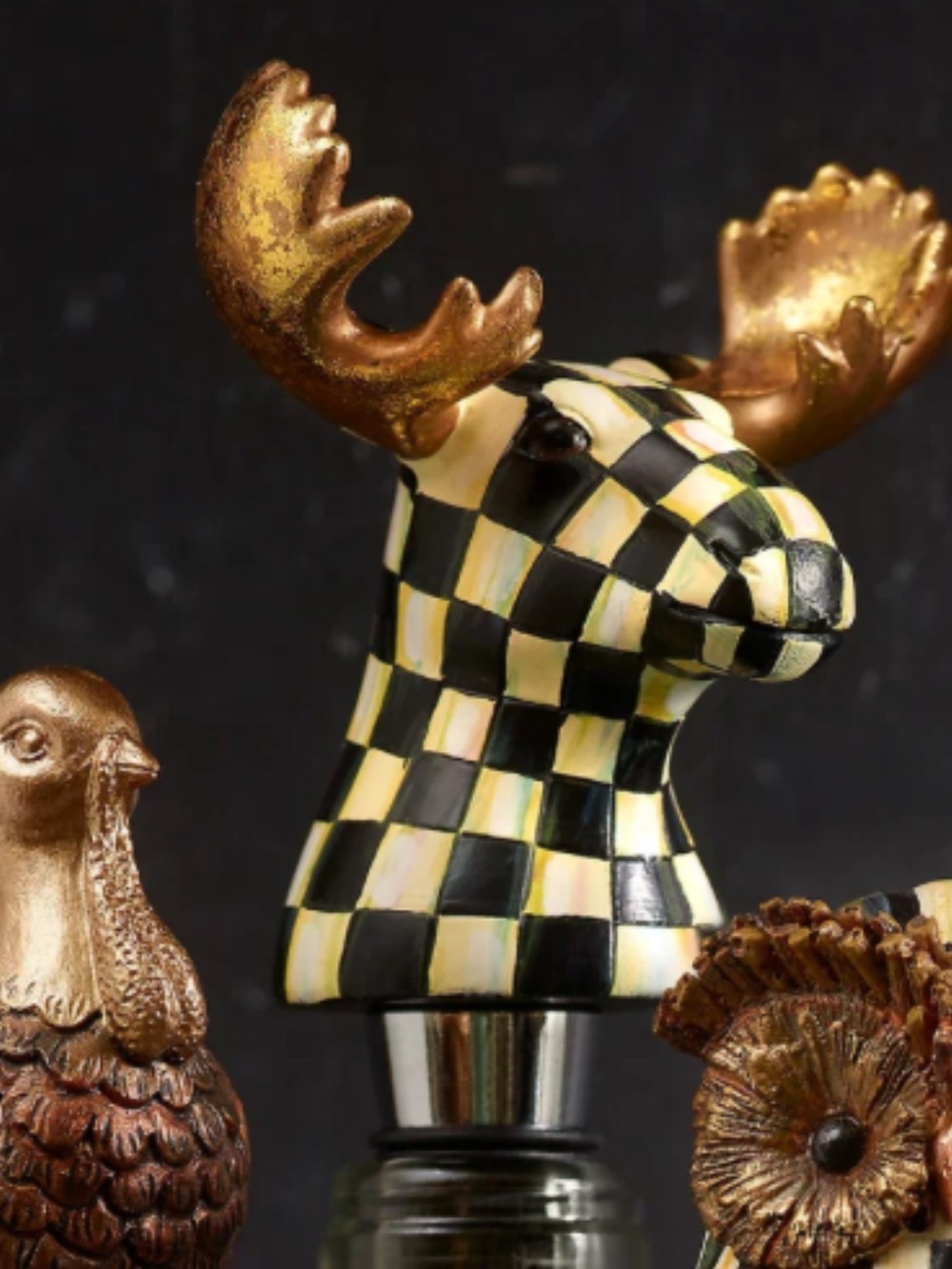 Mackenzie Childs  Moose Bottle Stopper